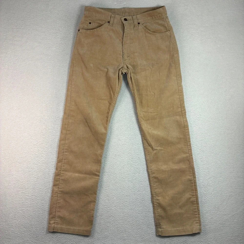 Vintage Levis 505 Corduroy Pants Men 32x34 Brown Straight Preppy 80s Made USA